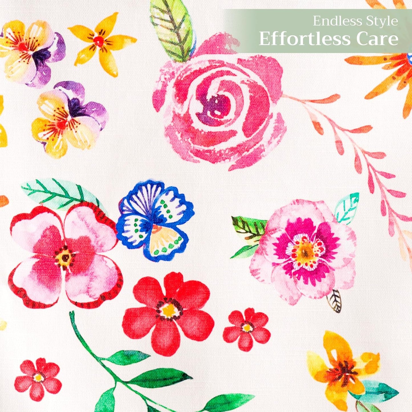 Maison d' Hermine Table Runner 100% Cotton Single Layer Table Runners 108 inches Long Decorative for Home Dining Party Wedding Bridal Shower Spring Summer (Happy Florals - Sweety, 14.50" x 108")