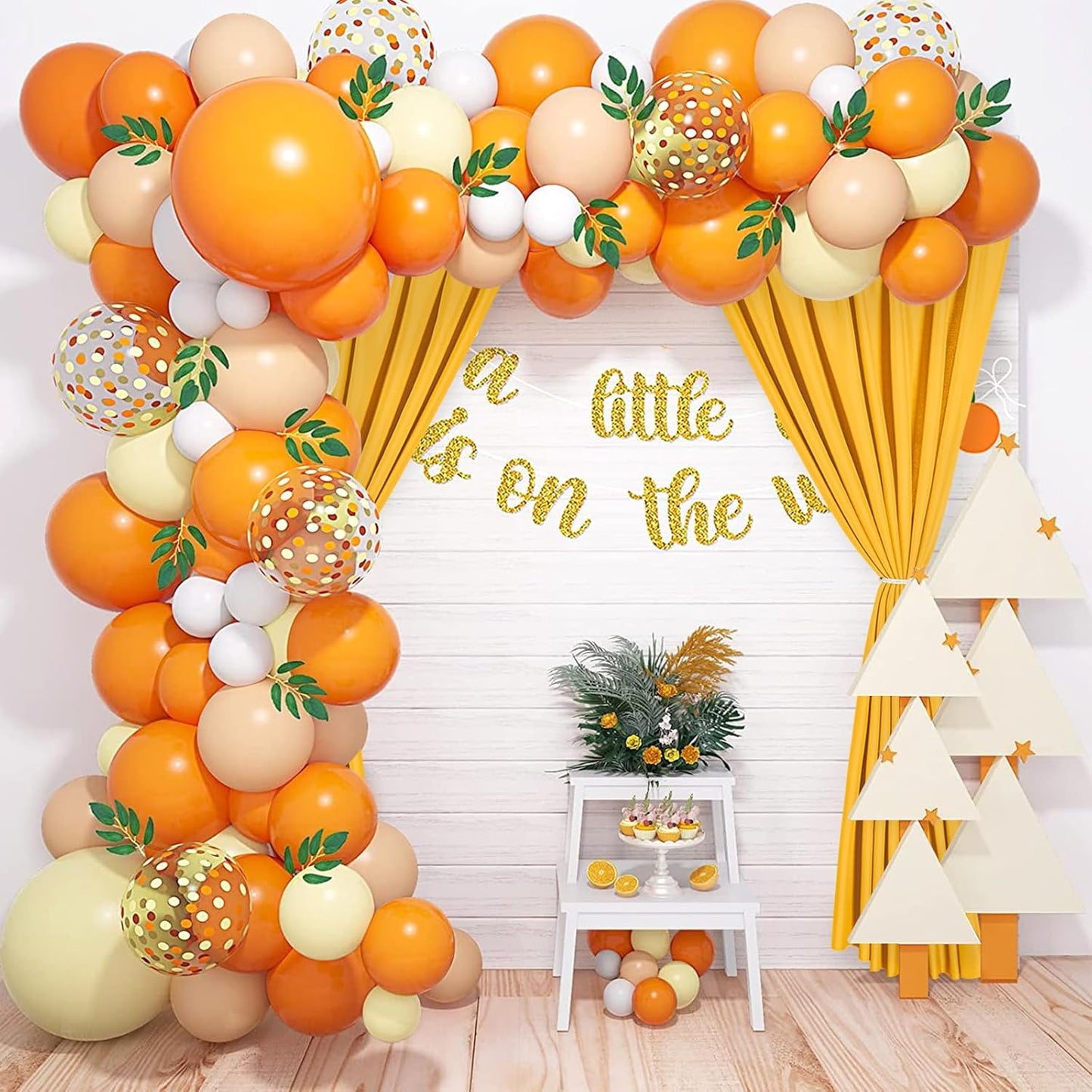 DWCN 10x10 FT Backdrop Curtains for Parties, Photography Backdrop Drapes with Rod Pockets for Wedding Decorations Stage Birthday Family Gatherings, 2 Panels 5ft x 10ft, Orange Yellow