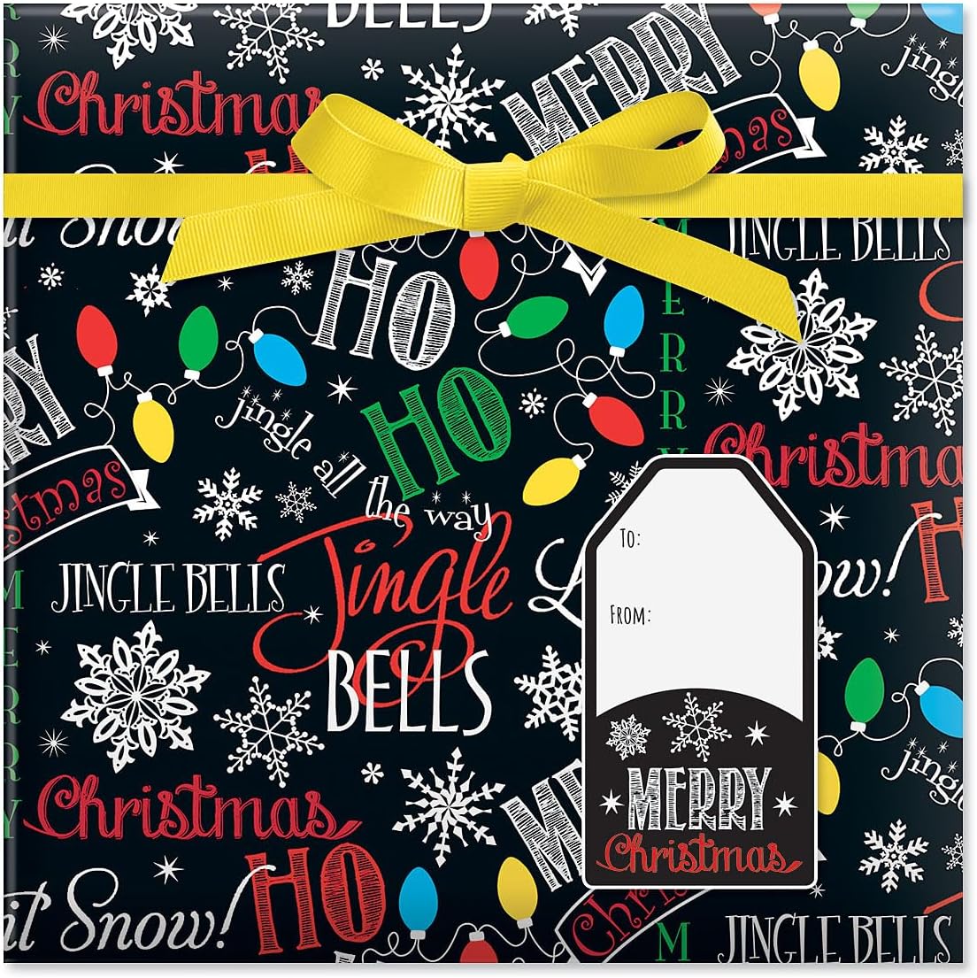 Current Let It Snow Christmas Rolled Wrapping Paper - Premium Jumbo 23-Inch x 32-Foot Gift Wrap Roll, 61 Square Feet Total
