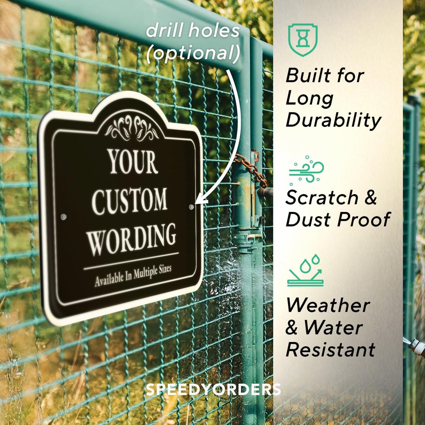 CustomDecor Outdoor Metal Signs - Personalized Aluminum, Driveway Signs, Waterproof - USA Made, Design 1 Black Charcoal 12x8 In