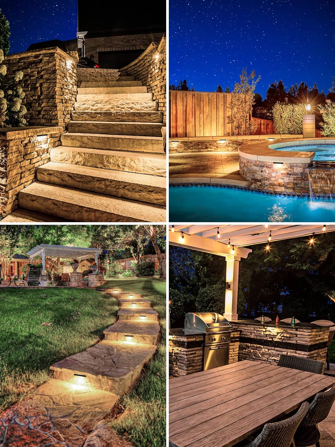 5W Retaining Wall Lights 7 inch LED Hardscape Lighting Low Voltage Landscape Paver Lights 12V 24V Step Lights Outdoor IP66 Waterproof 3000K Soft White Stair Deck Lighting(2 Pack+Connectors)