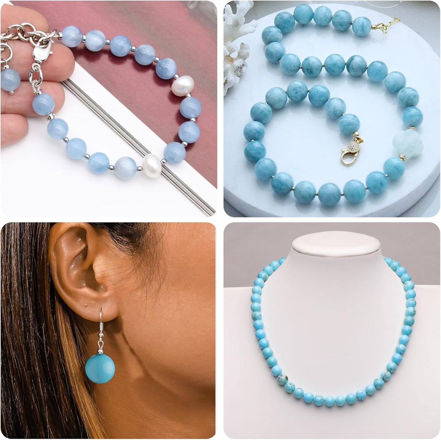 6mm Natural Stone Beads for Jewelry Making,Burmese Jade Polished Smooth Round Gemstone Beads for Bracelet Necklace 15 Inch