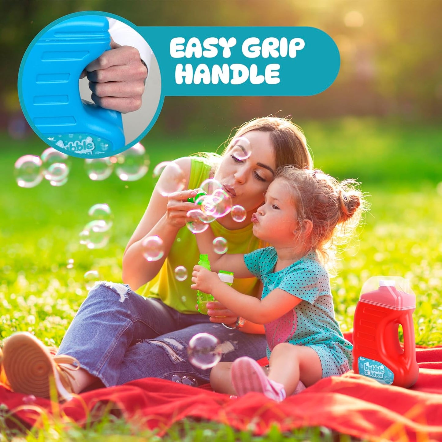 Darice 2 Pack 128oz Bubble Solution Refill for Bubble Machines & Blowers - Easter, Weddings, Birthdays, Outdoor - 4 Big Bubble Wands Included - Non-Toxic Safe for Toddlers & Kids, Colors May Vary