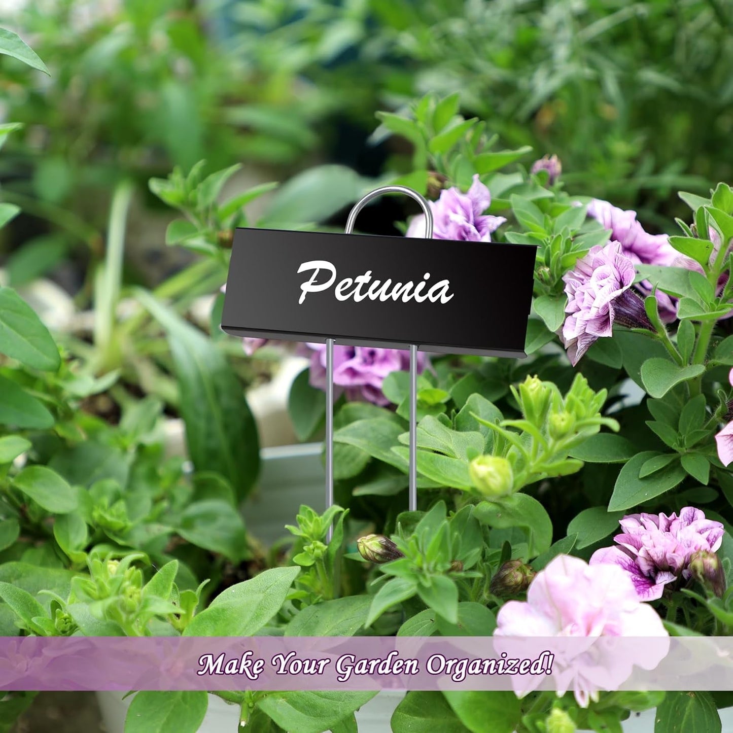 FORUP Metal Plant Labels, 30 Pack Garden Label Markers, Weatherproof Garden Stake Tags, Reusable Planting Gardening Markers, Black