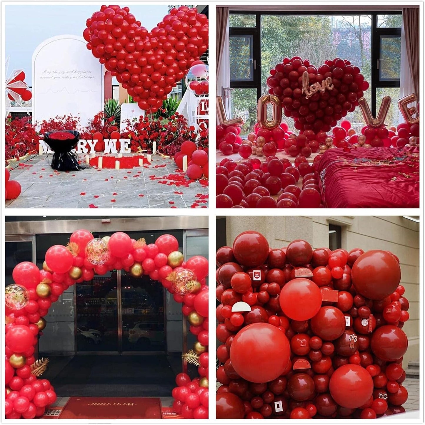 412pcs Red Balloons 18 12 10 5 Inch Red Balloon Garland Arch Kit Different Sizes Matte Latex Balloons for Baby Shower Birthday Wedding Party Decorations