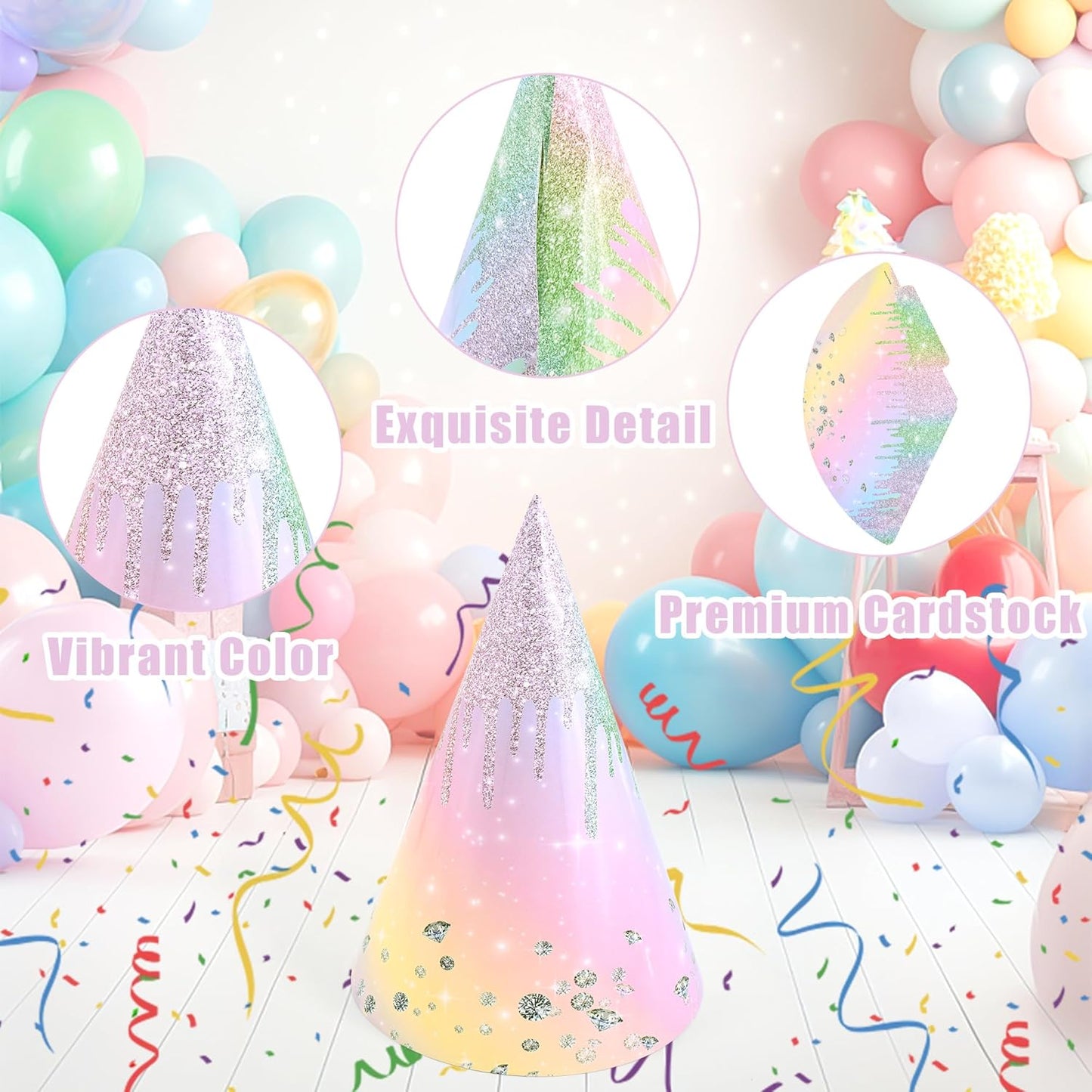 CANREVEL Party Hats for Kids and Adults, Party Headwear, Happy Birthday Hats, Birthday Party Decorations