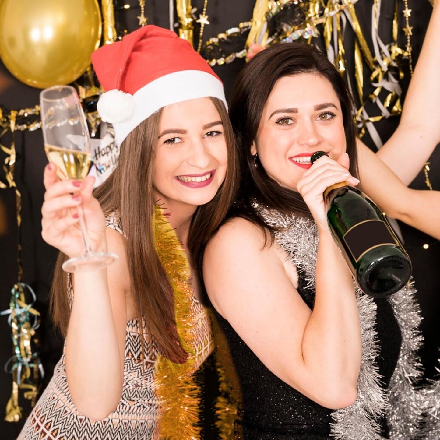 50 Feet Champagne Gold Christmas Tinsel Garland, Metallic Foil Twist Garland Wall Hanging Tinsel Banner Backdrop for Parade Floats, Easter, Mother's Day, Wedding Party Decorations (2in x 50ft)