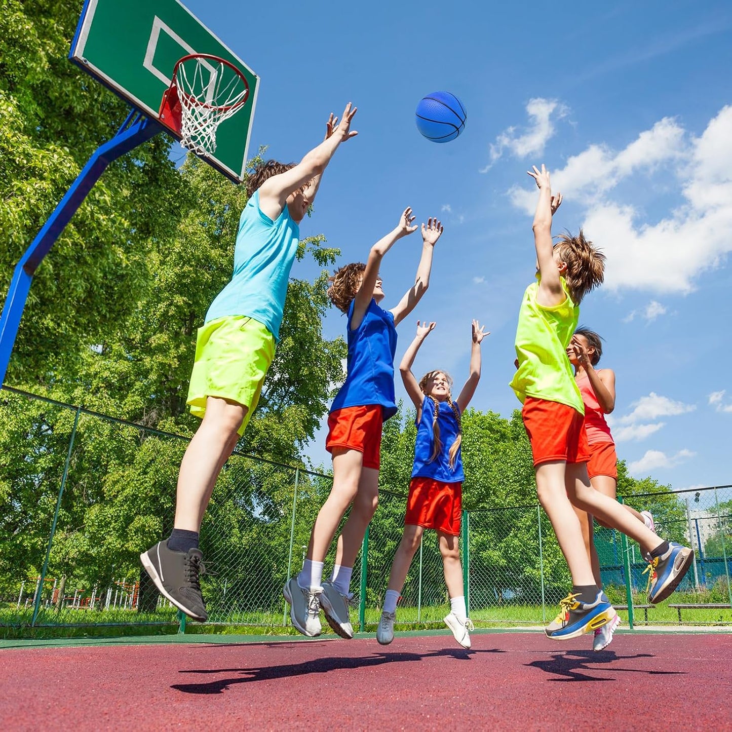 15Pcs 6" Mini Basketball Balls Bulk Small Basketball Set, PVC Small Basketball for Over The Door Basketball Hoop Games Party Favors Indoor Outdoor Play Adults Kids Pool Beach Colorful