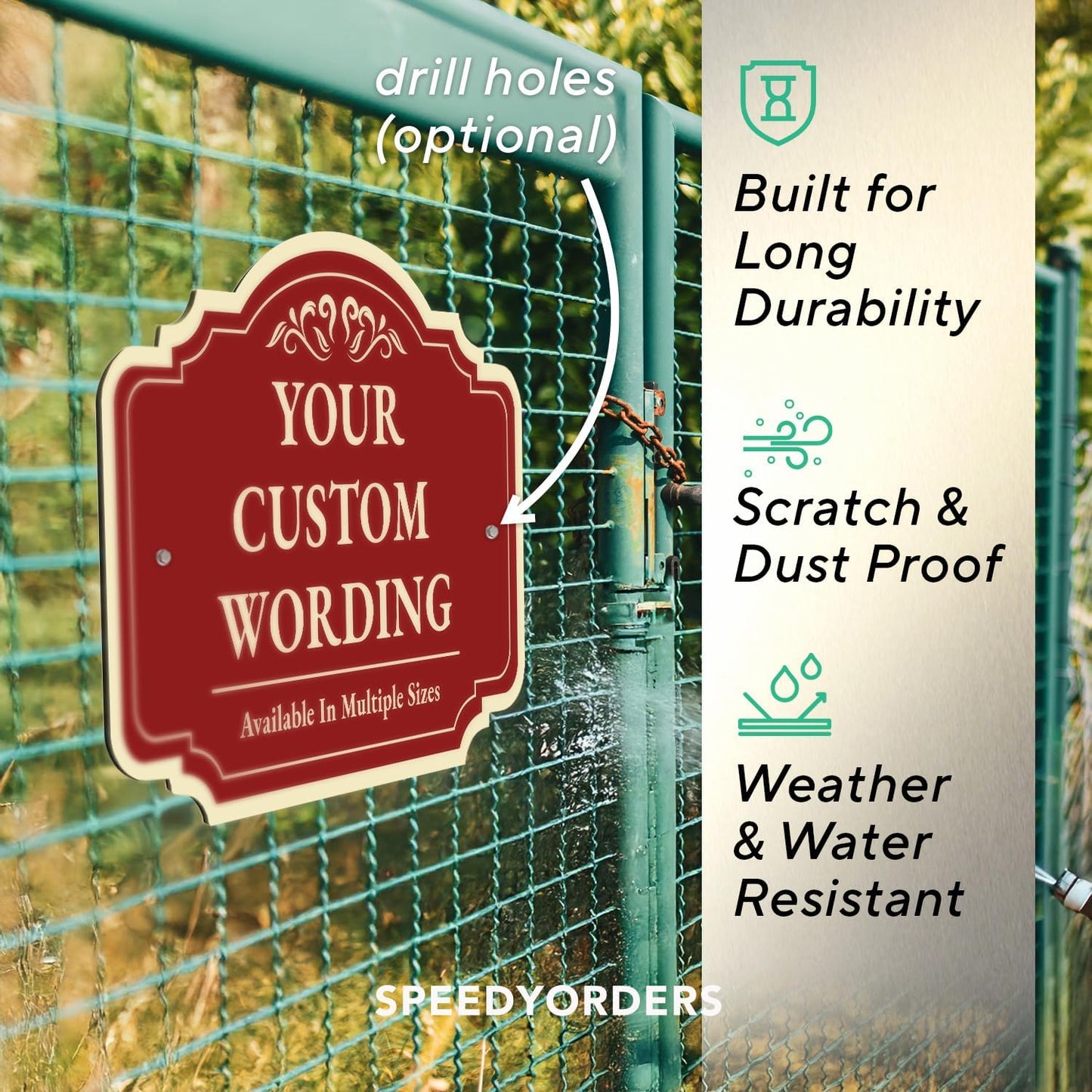 Custom Decorative Outdoor Metal Signs - Personalized Aluminum, Driveway Signs - Waterproof, Made in USA - Design 2 Red Brick, 30x24 In