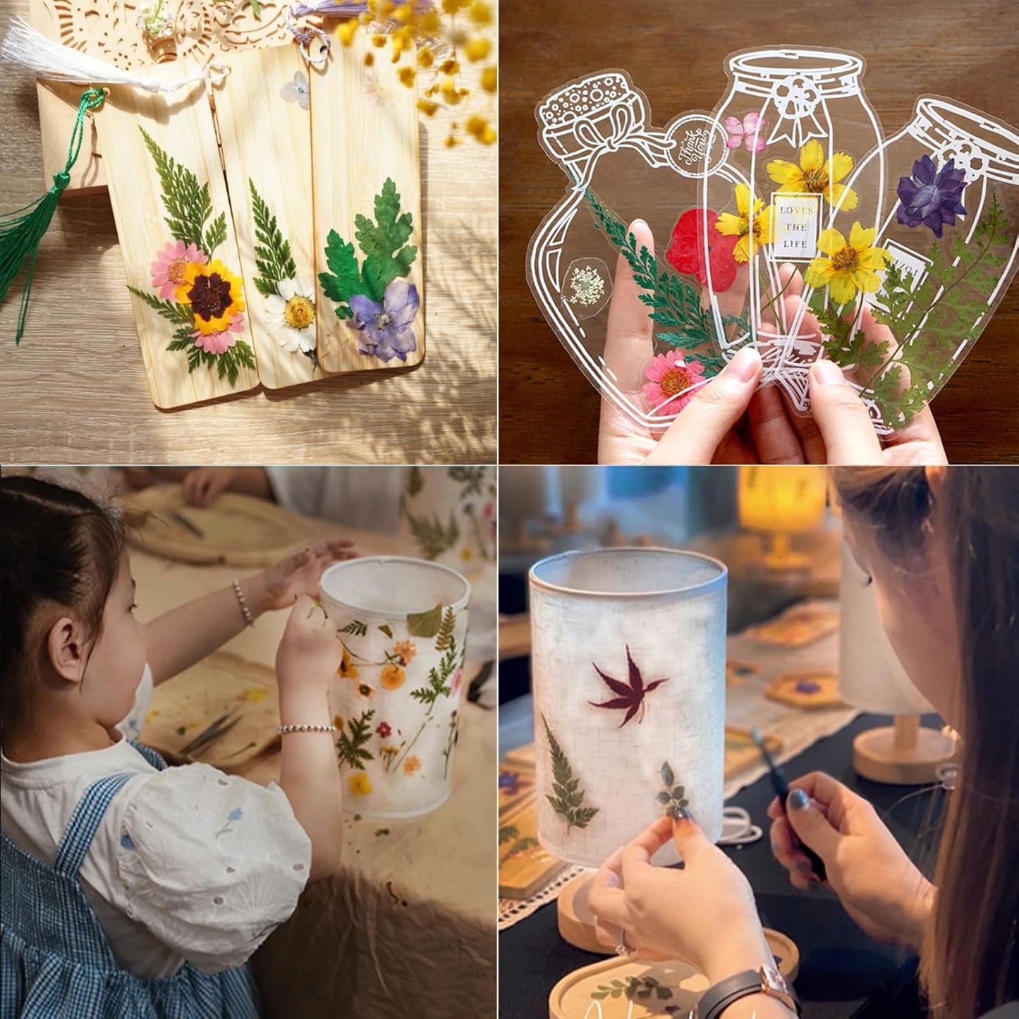 48 Pcs Dried Pressed Flowers Leaves Ferns for Crafts Art Resin DIY Natural Dry Green Leaf Epoxy Jewelry Real Rose Flower Decor Cakes Phone Cases Bookmarks Candles Handmade Soap Ferns