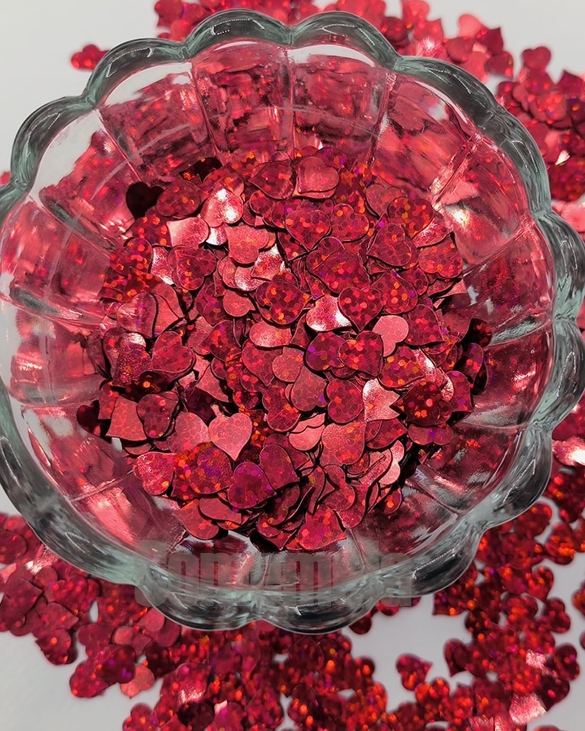 Heart Confetti Bulk - Glitter Hearts Shaped Sprinkles for Weddings, Valentines Day Decorations, Photo Shoots, Envelope Stuffing, Party Supplies & Memory Keepsakes (Red)