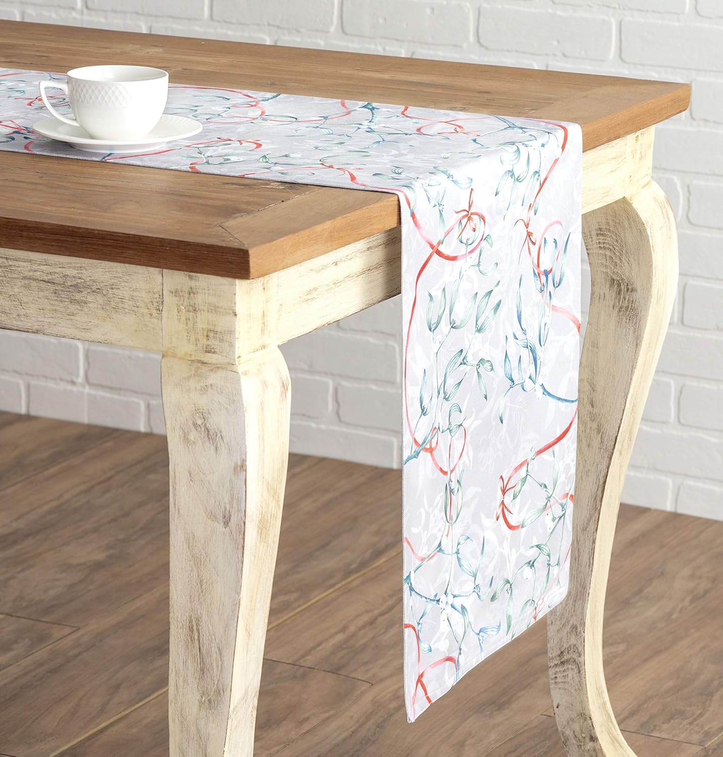 Maison d' Hermine Table Runner 100% Cotton Single Layer Table Runners 72 inches Long for Thanksgiving Christmas Decorations Home Kitchen Dining Party Wedding (Enora, 14.5" x 72")