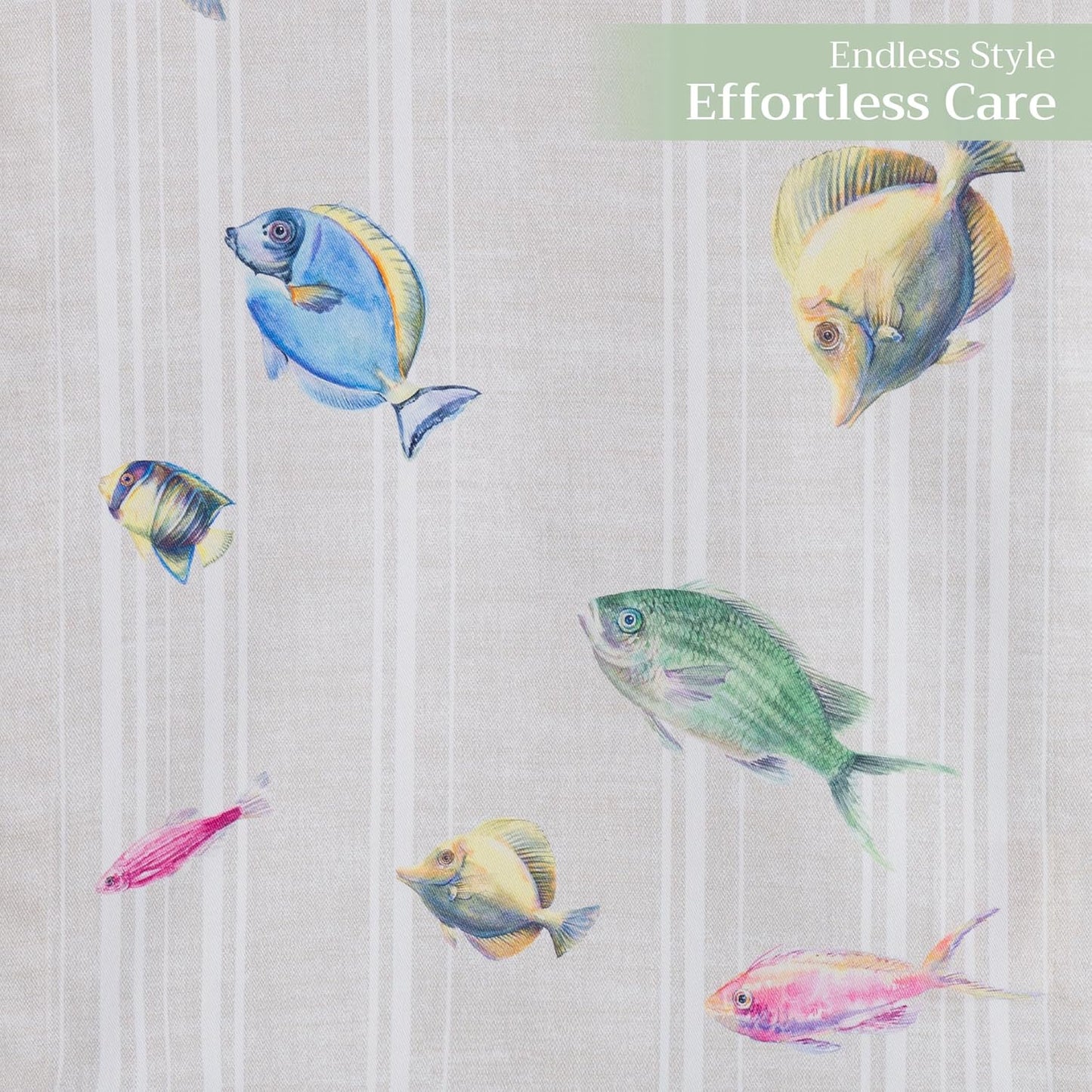 Maison d' Hermine Table Runner 100% Cotton Double Layer Table Runners 108 inches Long Decorative for Home Kitchen Dining Party Baby Shower Wedding Bridal Shower Spring Summer (Poisson, 14.50" x 108")