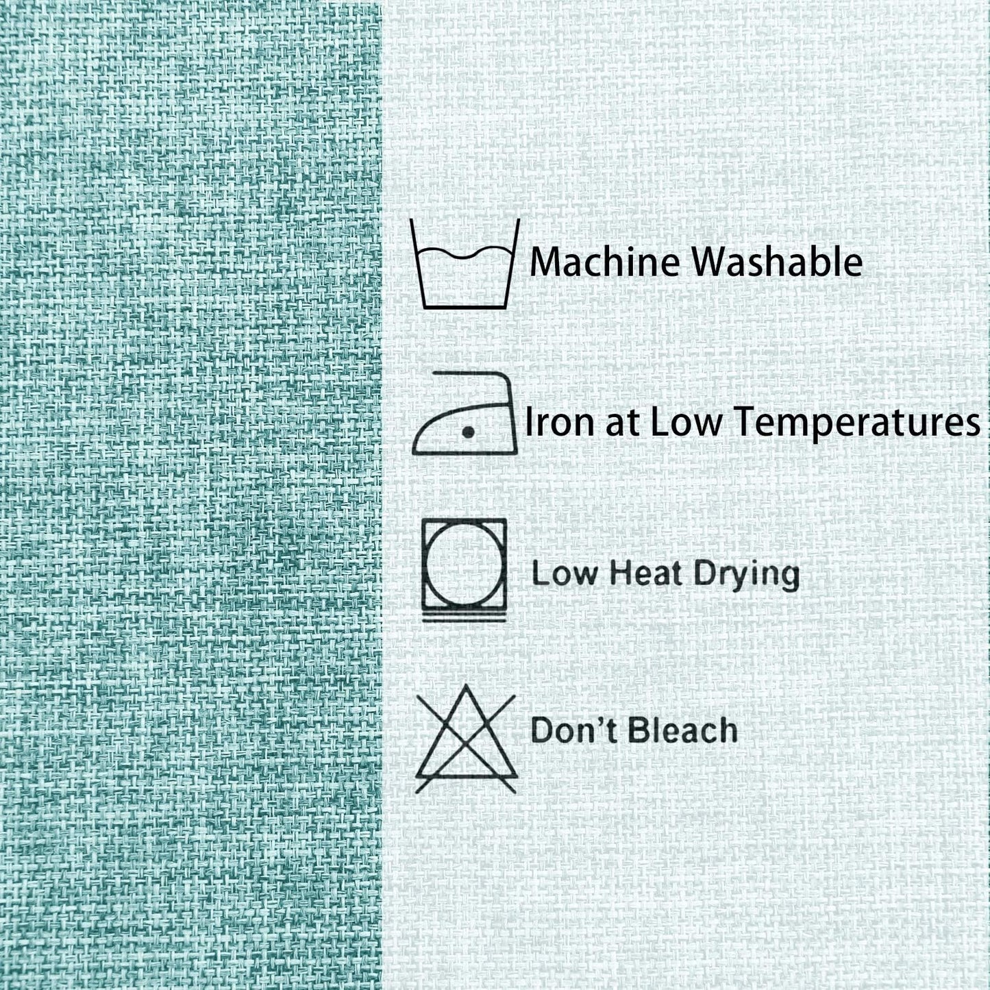 Hiasan Faux Linen Rectangle Tablecloth - Wrinkle and Stain Resistant Washable Table Cloth for Kitchen Dining Room Holiday Table Cover for Party Dinner, Aqua, 60 x 120 Inch