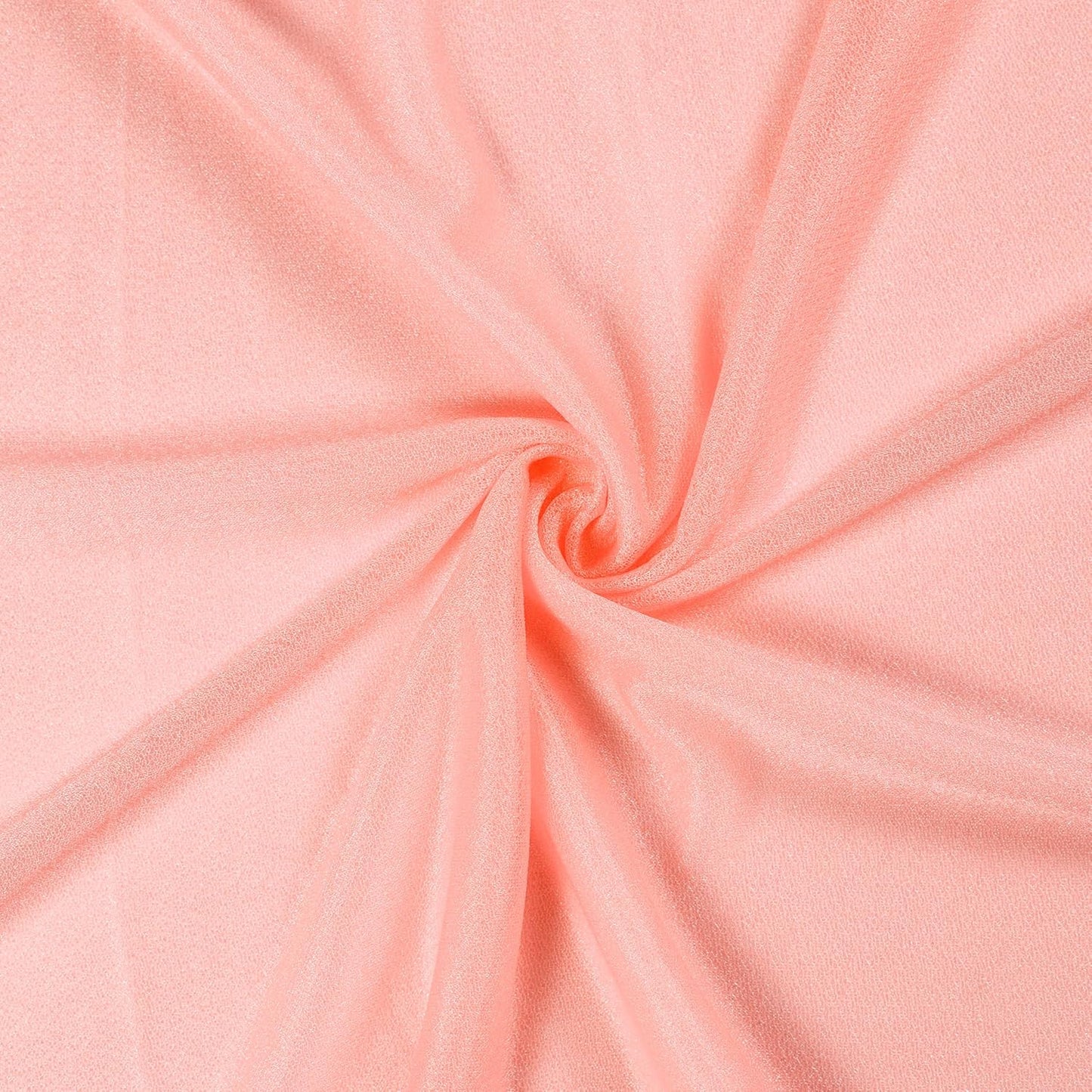 VDS Pack of 2 Panel (30 Inch X 20 Feet) Wedding Arch Draping Fabric Sheer Chiffon Fabric Drapery for Wedding Ceremony Reception Swag Backdrop Canopy Chuppah ARBO Altars Decoration (Peach)