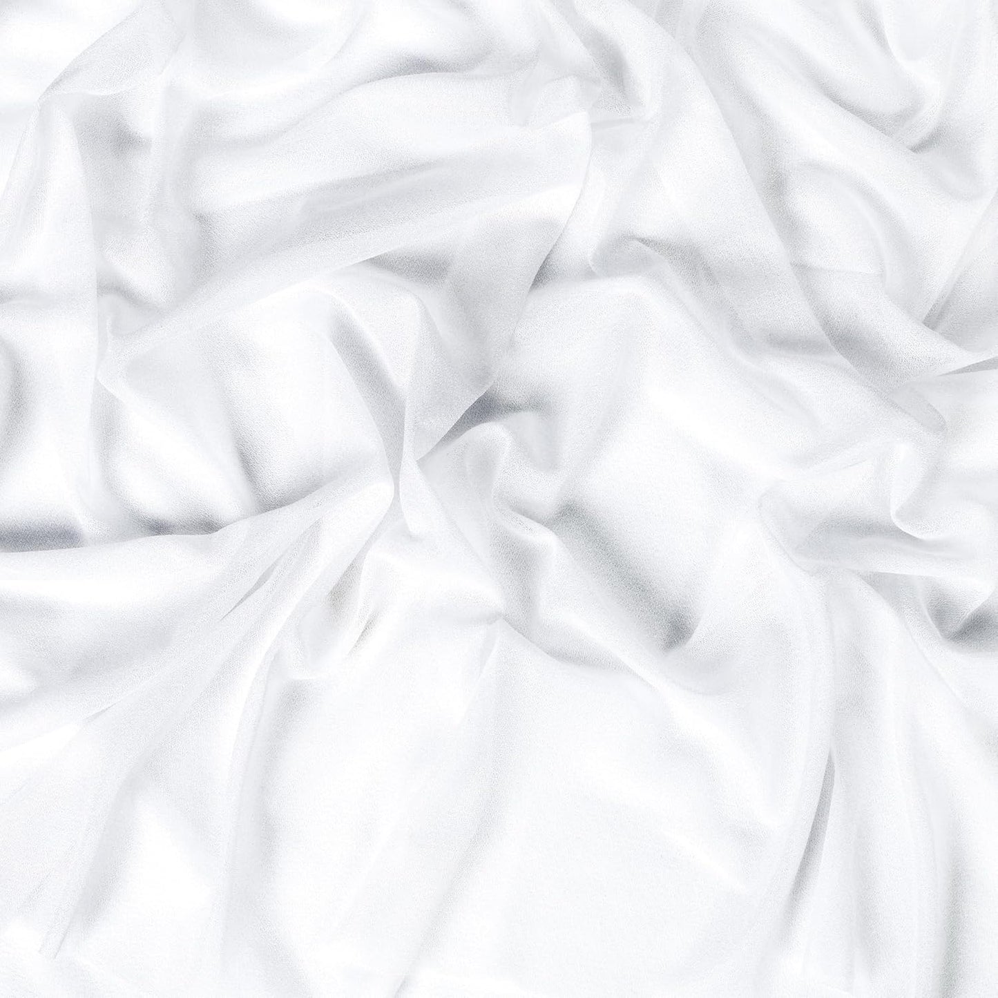 VDS Pack of 1 Panel (30 Inch X 50 Feet) Wedding Arch Draping Fabric Sheer Chiffon Fabric Drapery for Wedding Ceremony Reception Swag Backdrop Canopy Chuppah ARBO Altars Decoration (White)