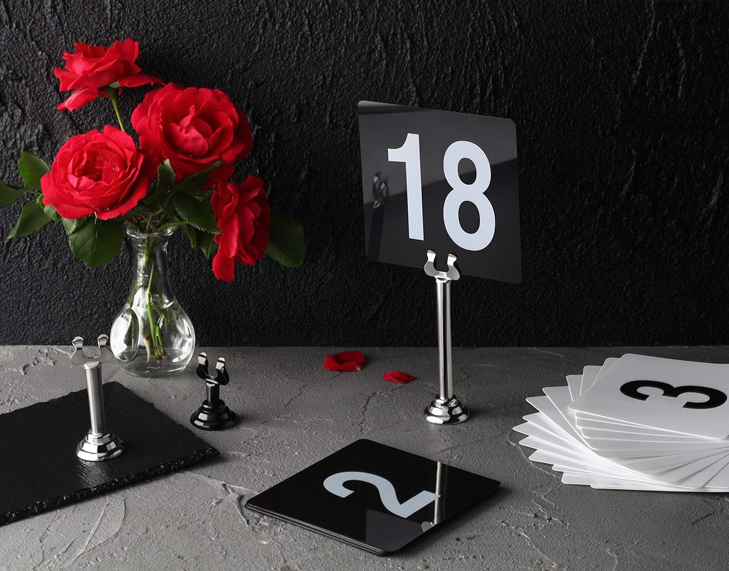 New Star Foodservice 23428 Triton Harp Clip Style, Place Card/Table Number Holder, 1.5 Inch, Silver, Set of 12, 23411