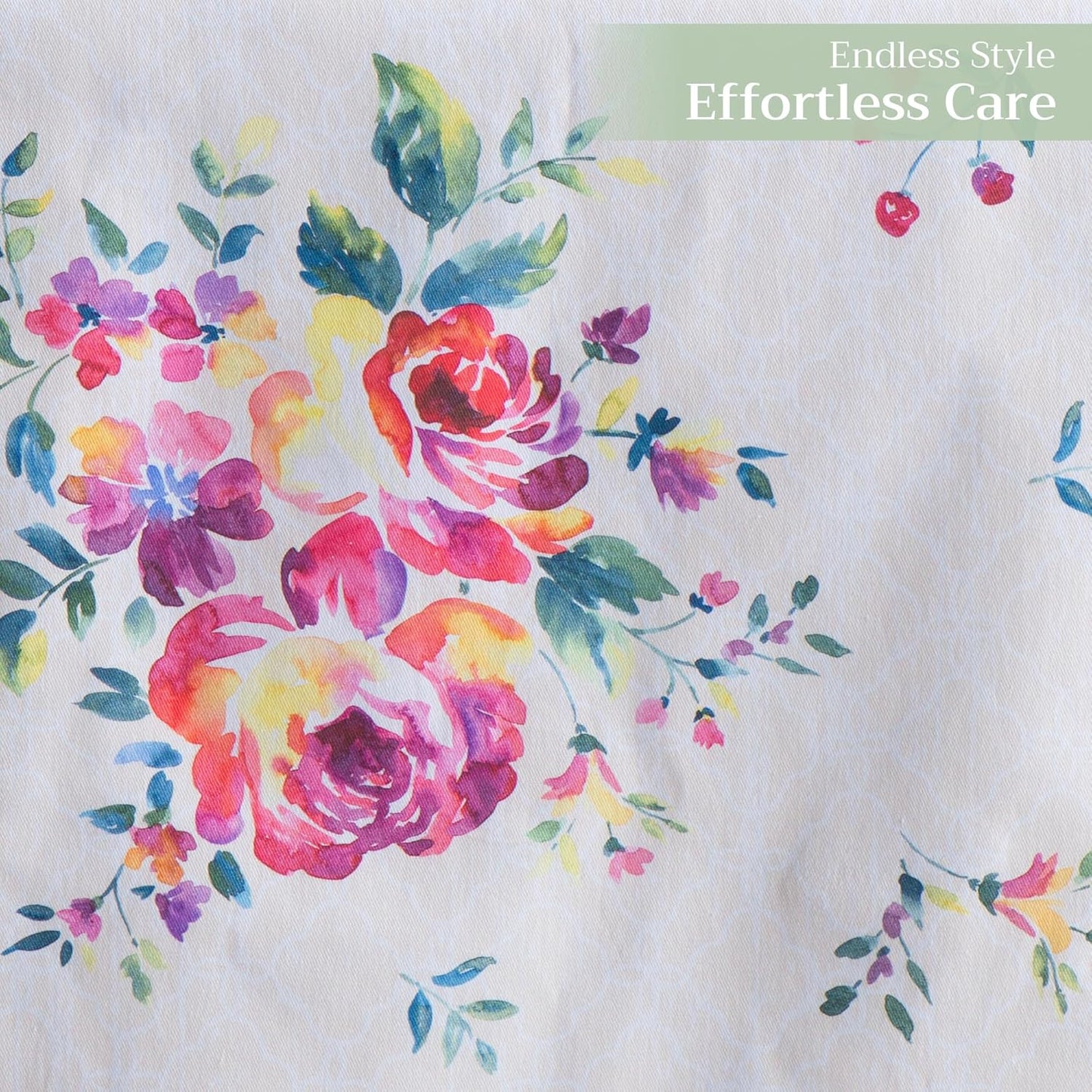 Maison d' Hermine Table Runner 100% Cotton Single Layer Table Runners 72 inches Long Decorative for Kitchen Dining Party Baby Shower Wedding Bridal Shower Spring Summer (Rose Garden, 14.50" x 72")