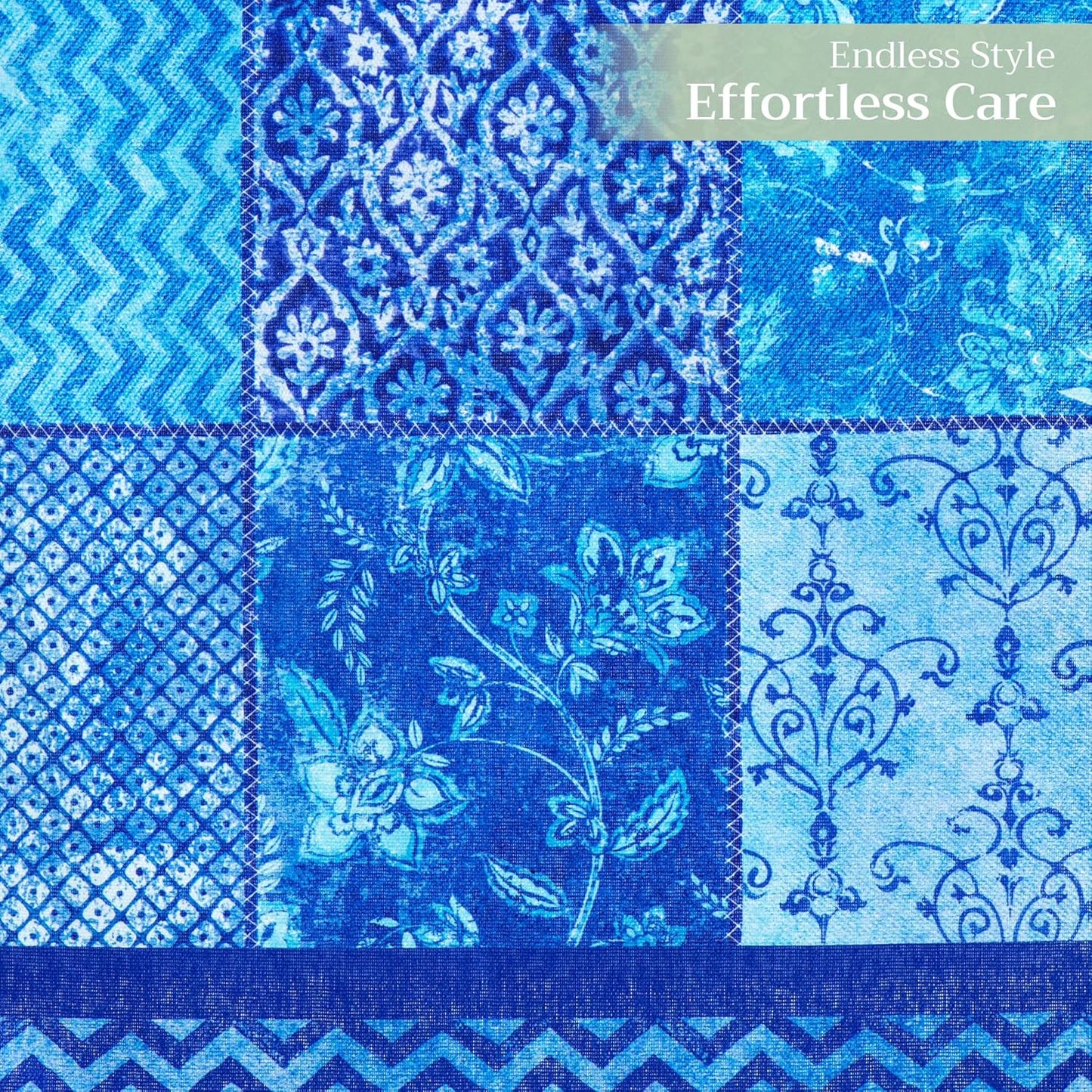 Maison d' Hermine Table Runner 100% Cotton Single Layer Table Runners 72 inches Long Decorative for Kitchen Dining Party Baby Shower Wedding Bridal Shower Spring Summer (Indigo Love, 14.50" x 72")