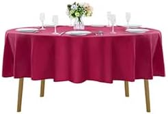 60 inch Round Tablecloth Washable Polyester Table Cloth Decorative Table Cover for Wedding Party Dining Banquet（60 inch,Burgundy）