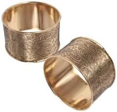 Gorgeous Beautifully Handcrafted Floral Large Size Gold Color Party Dining Table Napkin Holders (Set of 8)