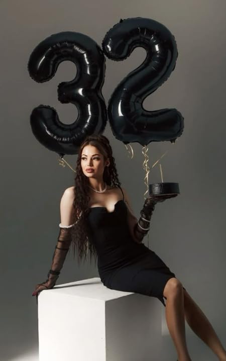 Black Number 23 Balloon - 40 Inch, Birthday Party Decorations, Anniversary & Graduation Supplies