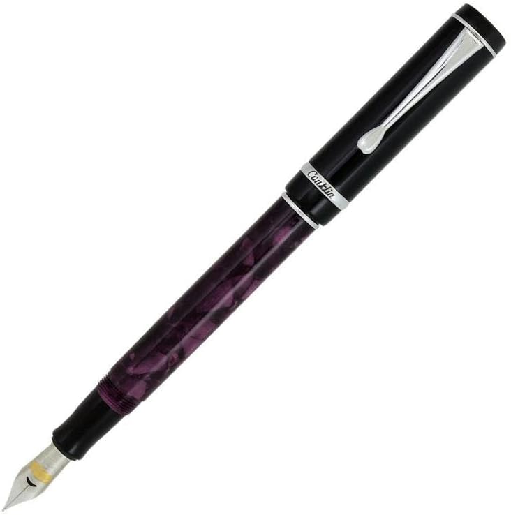 Conklin Duragraph Fountain Pen Purple Nights - Fine Nib, Luxury Writing Instrument with Deep Purple Finish