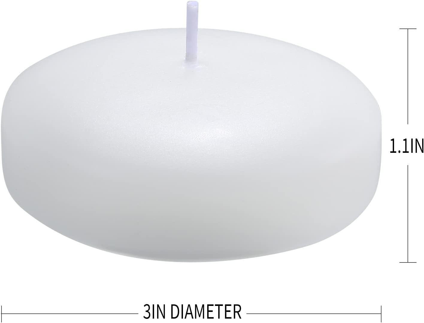 12 Pack Floating Candles, 3” White Unscented Dripless Wax Burning Candles, for Weddings, Party, Cylinder Vases, and Home Decorations…