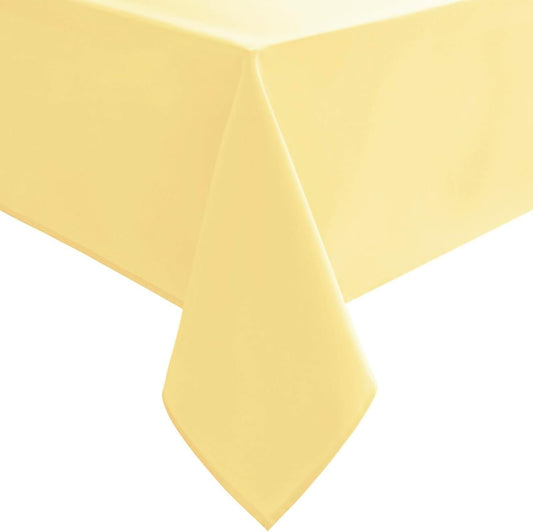 Hiasan Light Yellow Rectangle Tablecloth - Waterproof and Spillproof Washable Fabric Table Cloth for Dining Room Kitchen Party and Outdoor, 60 x 84 Inch