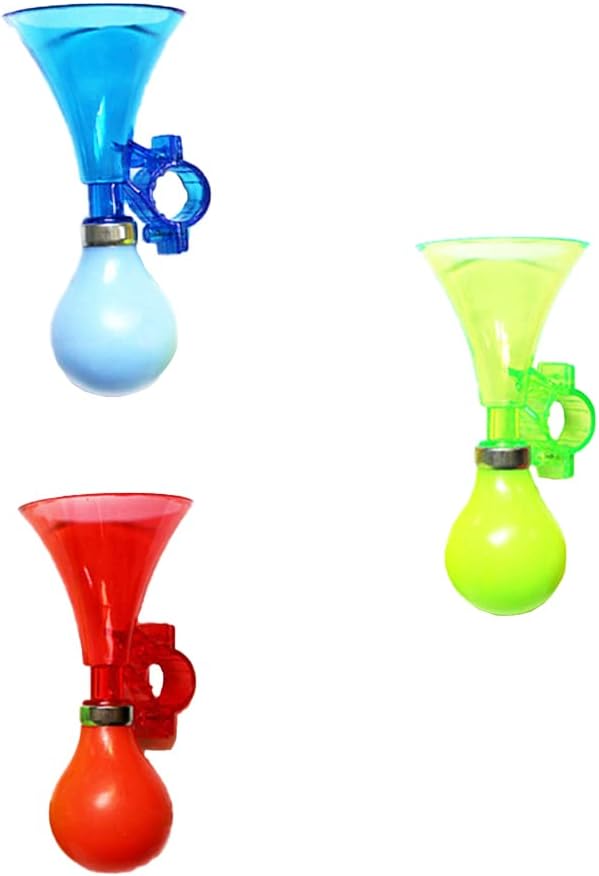 3 Pcs Bike Horn Kids Air Horn Clown Horn Hand Held Plastic Scooter Bicycle Bell for Cart Kids Boys Girls