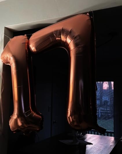 Dark Brown Number 7 Birthday Balloon 40 Inch, Digital Balloons for 7 17 27 70 77 Party Celebration Decorations Supplies, Coffee Brown Mylar Foil Numbers Balloon for Seven Wedding Anniversary