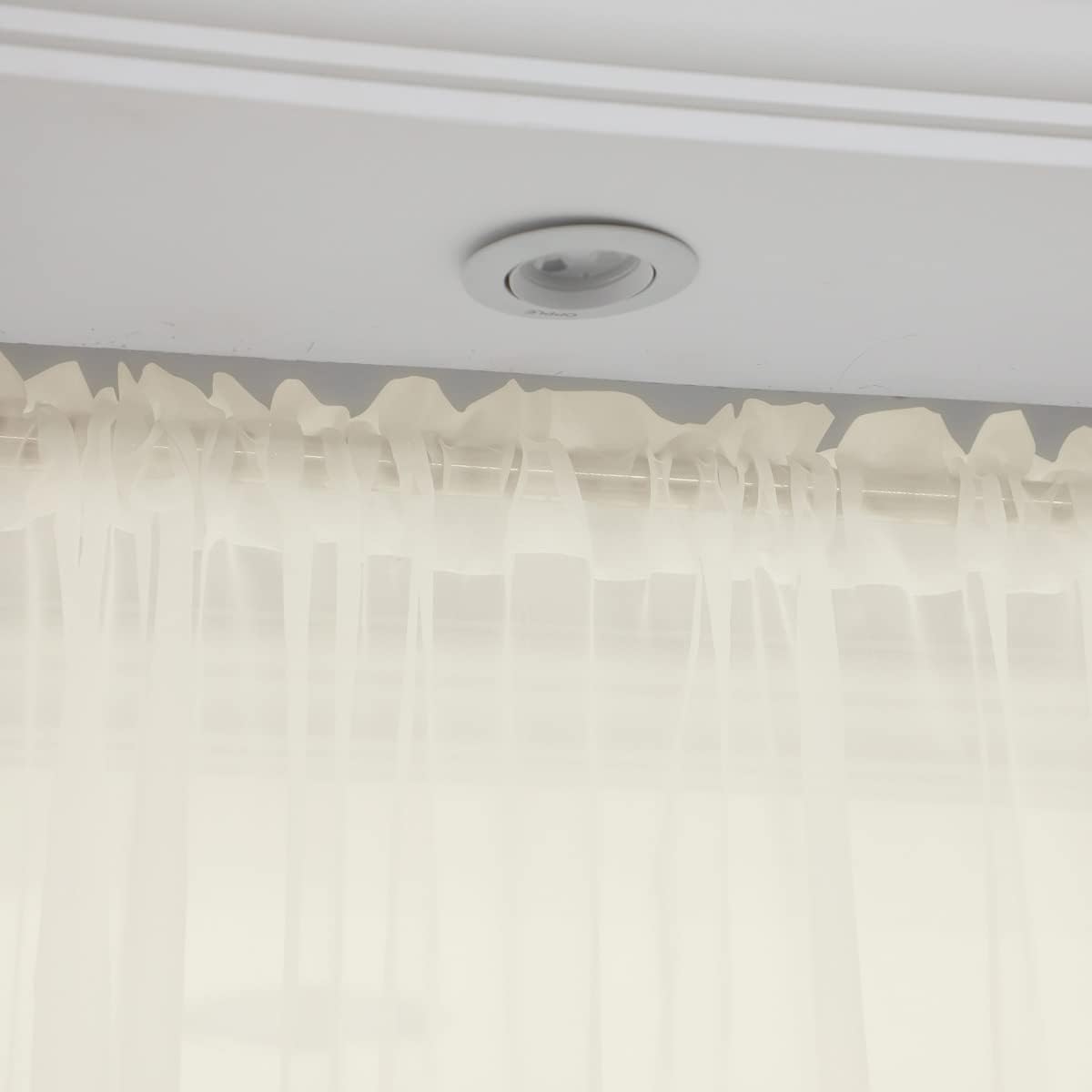 Window Beige Sheer Curtains 63 Inches Long 2 Panels Sheer Curtain Basic Rod Pocket Panel for Bedroom Children Living Room Yard Kitchen (Beige, 52" W x 63" L | 2 pcs)