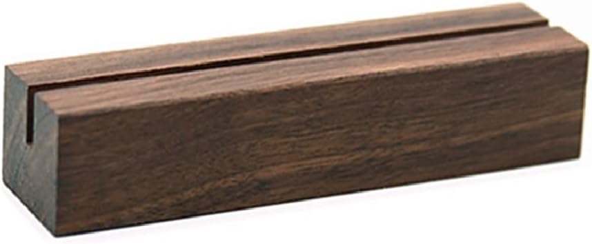 UNIQOOO 20 Pack Rustic Acrylic Sign Holders | Walnut Wood Table Numbers Display Stands | Place Card Holder, Perfect for Retail Shop Wedding Dinner Party Events Decoration