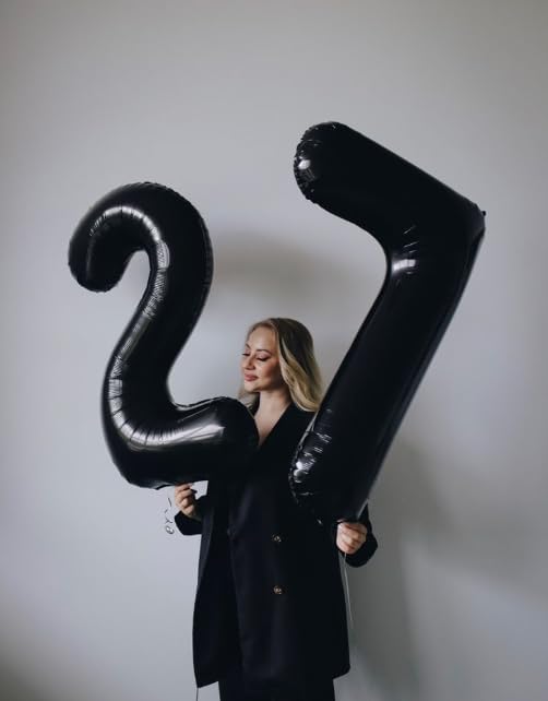 Black Number 17 Balloon - 40 Inch, Birthday Party Decorations, Anniversary & Graduation Supplies
