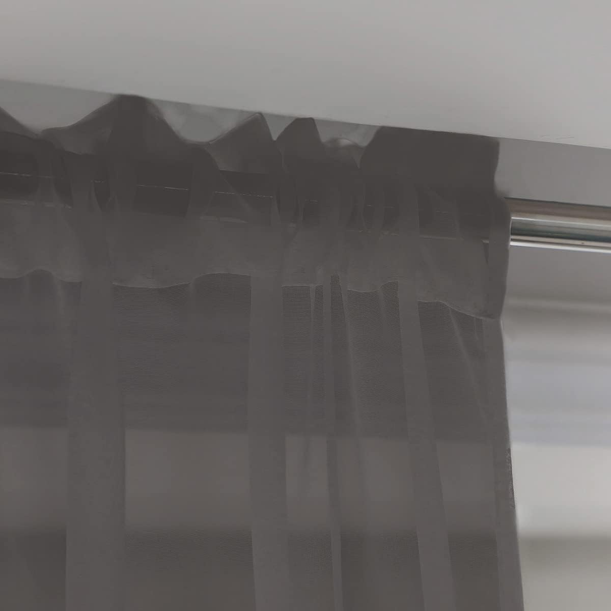 Window Dark Grey Sheer Curtains 48 Inches Width 160 Inches Long 2 Panels Sheer Curtain Clear Curtains Basic Rod Pocket Panel for Home Living Room Bedroom Kids Room Yard Patio Parlor Sliding