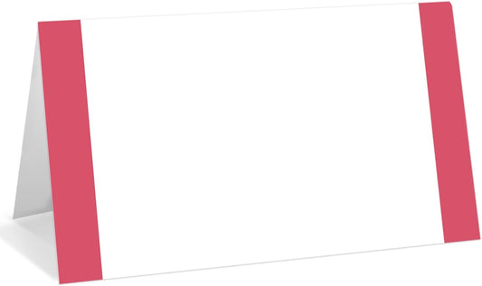 25 Pack Rose Red Place Cards, Editable Name Cards for Table Setting, Tent Cards Food Label for Dinner Party, Bridal Shower, Wedding, Baby Shower and Events -T11