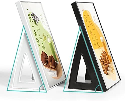 ABS Plastic Sign Holder，Menu Displays L Shape Sign Stand Vertical/Horizontal Use (White A5 148×210mm/5.83×8.27inches)