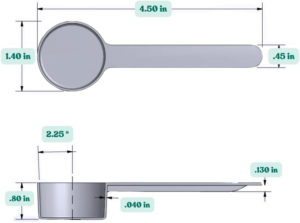 18 mL (18 CC) Long Handle Scoop for Measuring Coffee, Pet Food, Grains, Protein, Spices and Other Dry Goods (Pack of 25)