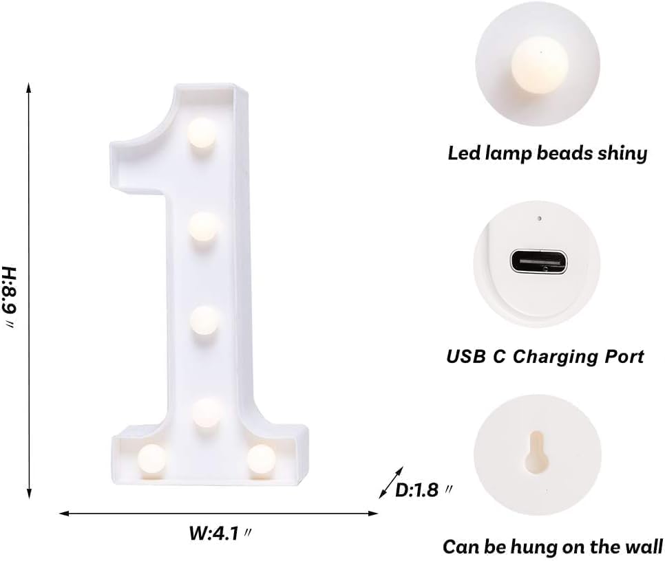 Foaky Rechargeable LED Letter Lights Sign Marquee Light Up Letters Sign for Night Light Wedding/Birthday Party Christmas Lamp Home Bar Decoration (1)
