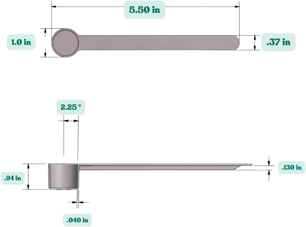 9 mL (9 CC) Long Handle Scoop for Measuring Coffee, Pet Food, Grains, Protein, Spices and Other Dry Goods (Pack of 25)