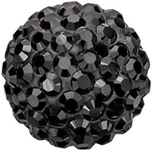50pcs Adabele Grade A Suncatcher Crystal Rhinestone Pave Loose Beads 12mm Jet Black Polymer Clay Disco Ball Spacers Compatible with Shamballa All Craft Jewelry Making DB12-23