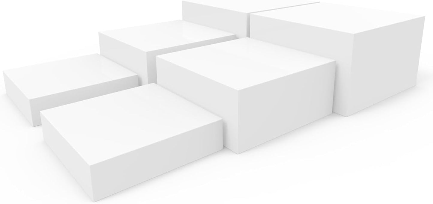 Buffet Risers, Food Risers for Buffet Table, Display Stand Shelf for Catering Dessert Collectibles Jewelry Figures Show, Acrylic Cube Display Nesting Risers with Hollow Bottoms, 6Pcs