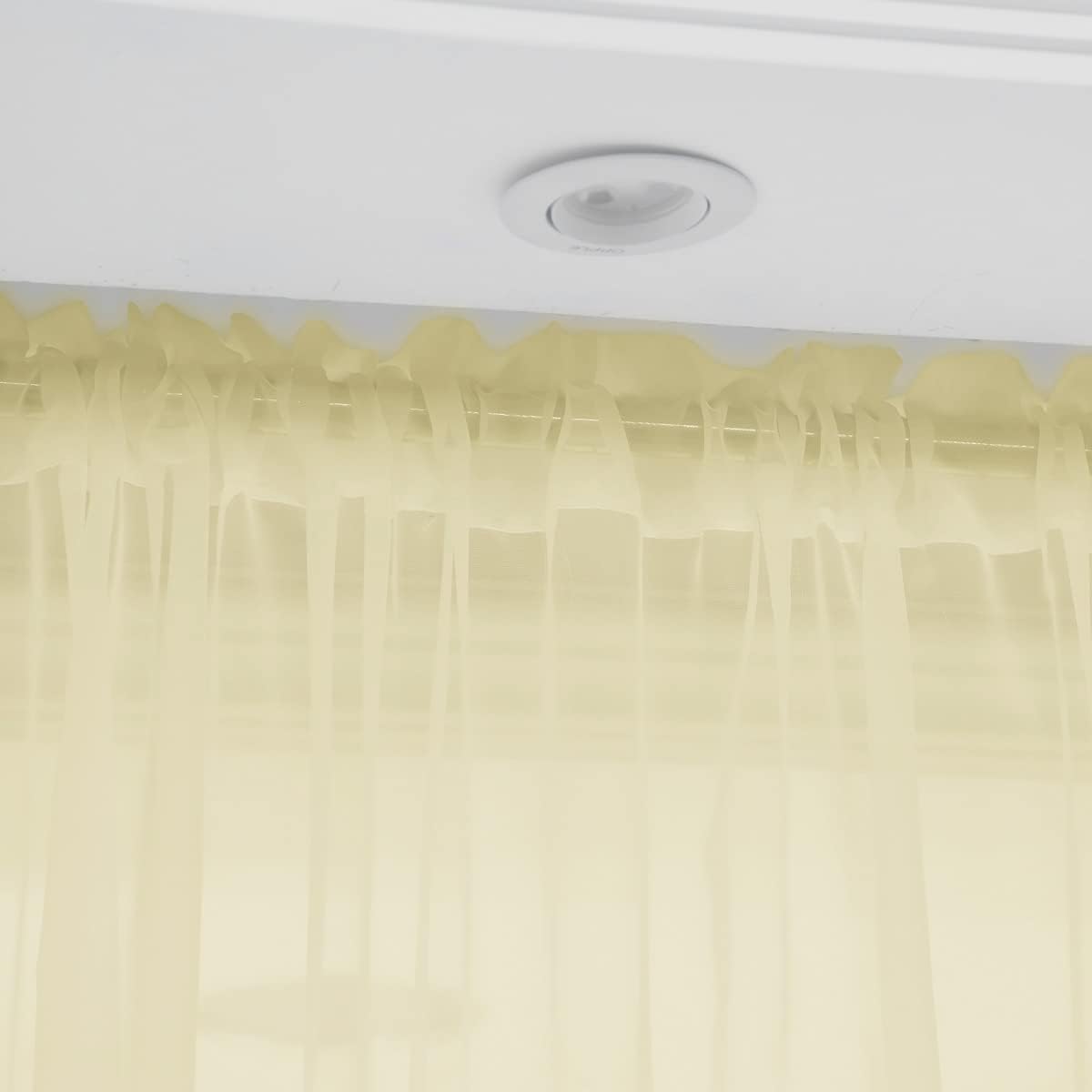 Window Light Yellow Sheer Curtains 90 Inches Long 2 Panels Sheer Curtain Basic Rod Pocket Panel for Bedroom Children Living Room Yard Kitchen (Light Yellow, 52" W x 90" L | 2 pcs)