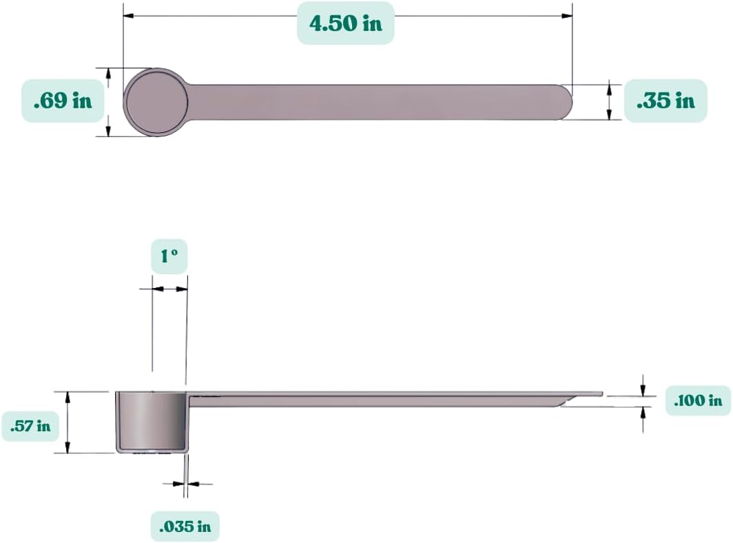 1/2 Teaspoon (2.5 mL) Long Handle Scoop for Measuring Coffee, Pet Food, Grains, Protein, Spices and Other Dry Goods (Pack of 100)