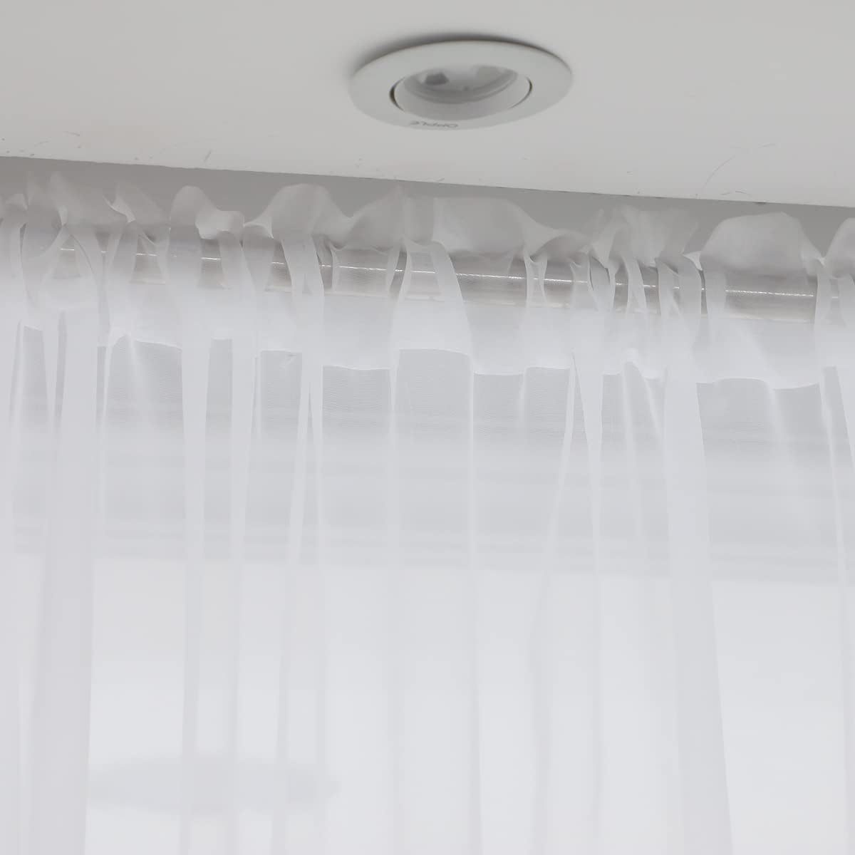 Basic White Sheer Curtains - 2 Panel, 90" L x 52" W | Bedroom, Living Room, Kitchen