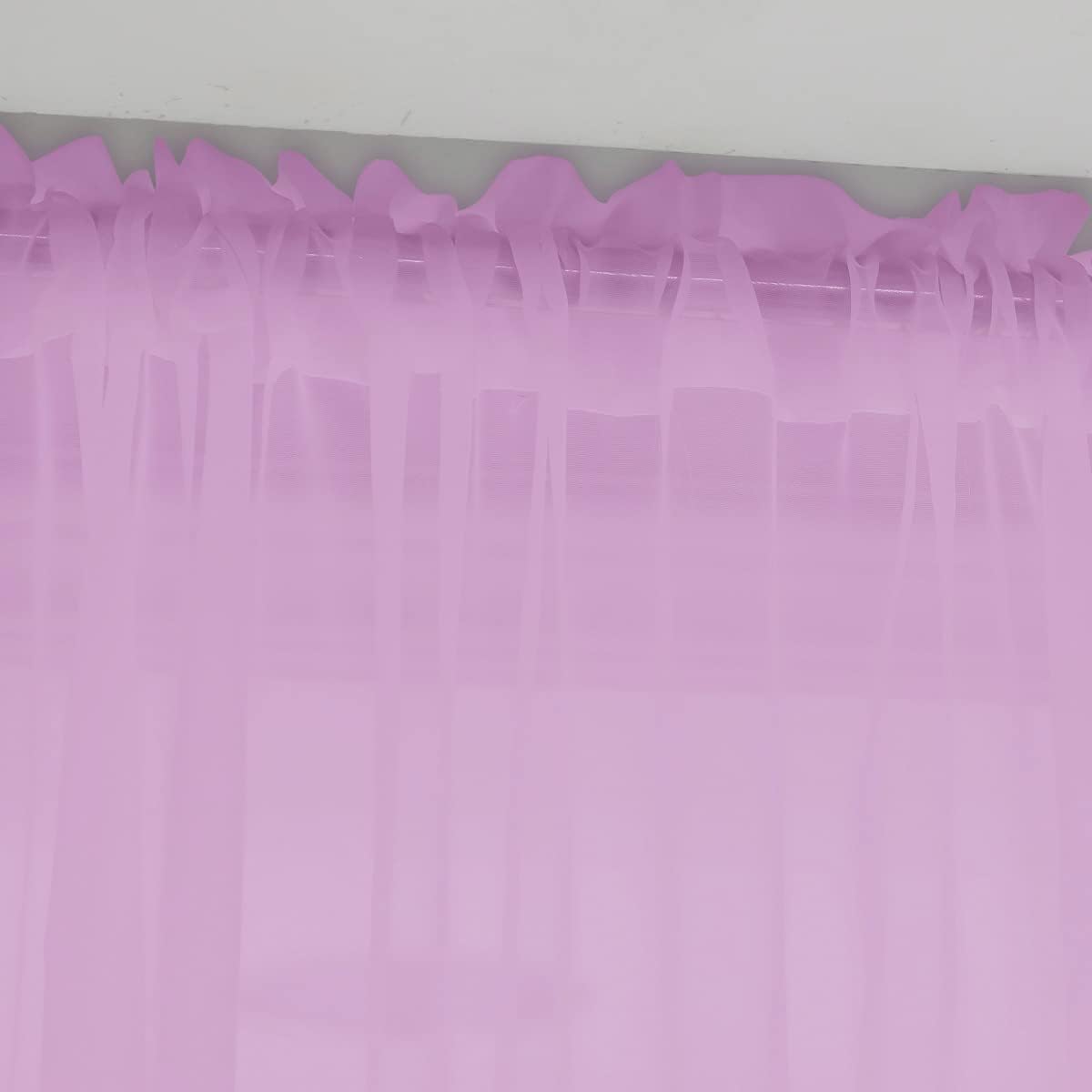 Window Pink Sheer Curtains 72 Inches Long 2 Panels Sheer Curtain Basic Rod Pocket Panel for Bedroom Children Living Room Yard Kitchen (Pink, 52" W x 72" L | 2 pcs)