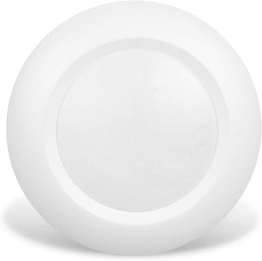 4 Inch LED Low Profile Recessed & Surface Mount Disk Light, Round, 10W, >600 Lumens, 3000K Warm White, CRI80, DOB Design, Dimmable, cETLus Listed, 1 Pack(White)
