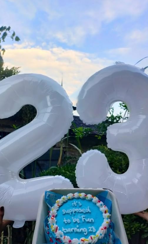 40 Inch White 3 Large Number Balloon, 3 13 23 30 33 36 White Birthday Party Decorations, Number Three Foil Balloons for Anniversary Party Graduations Celebration Supplies