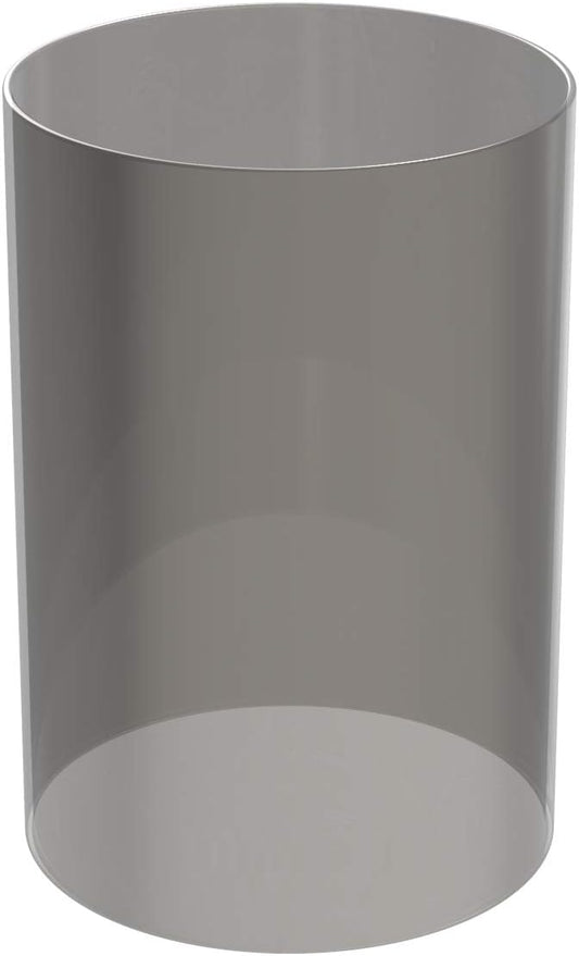 Electroplated Glass Hurricane Mirror Effect Cylinder Candle Holder Bottomless Glass Sleeve Lamp Shade Replacement (Grey,3X8)