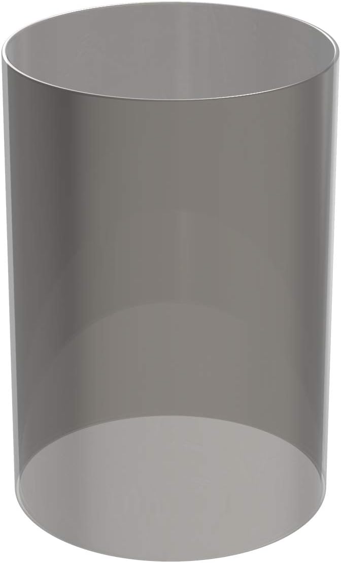 Electroplated Glass Hurricane Mirror Effect Cylinder Candle Holder Bottomless Glass Sleeve Lamp Shade Replacement (Grey,5X12)